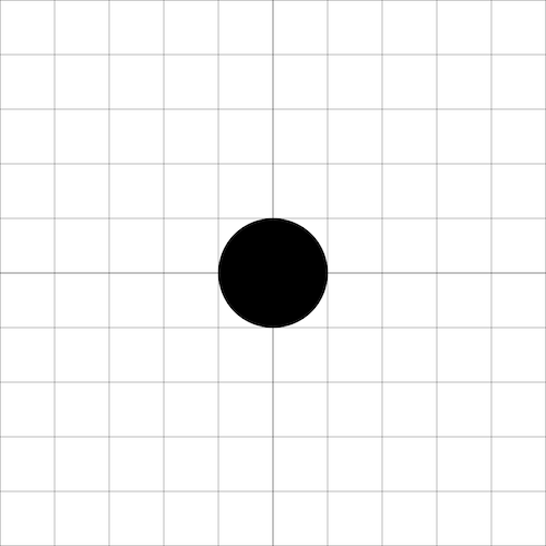 black circle in the canvas center